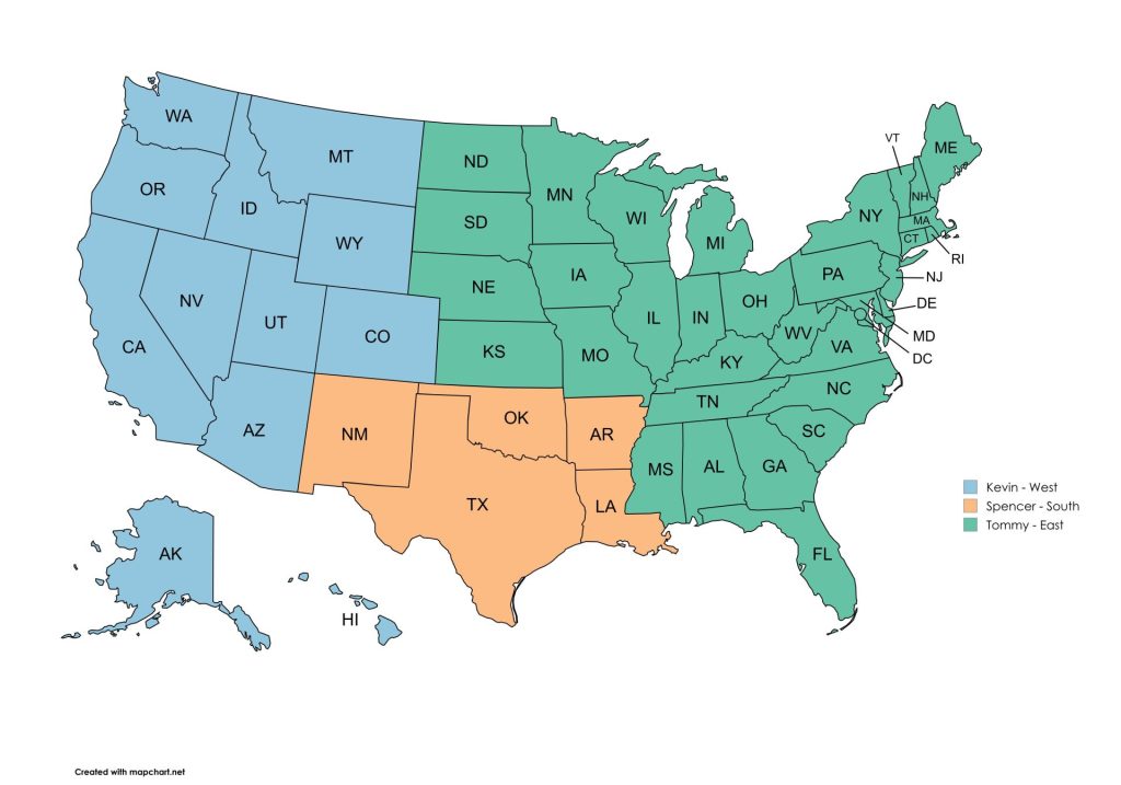 2025 FCS Sales Team Territory Map